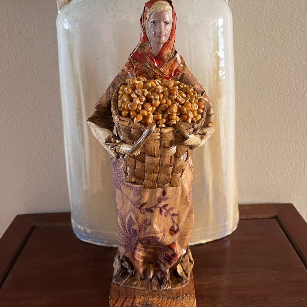 Paper mache “Papel maché”  corn vendor  figure Acapulco Artisan’s Market, Mexico